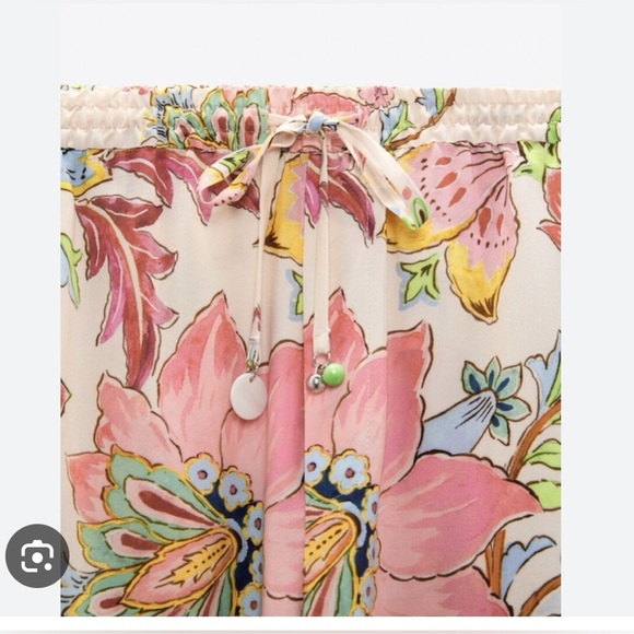 Zara Printed Pijama Style Pants. New.with Tags. - Picture 7 of 7